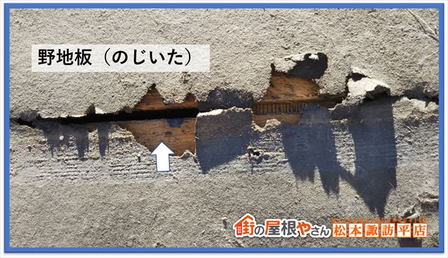 茅野市葺き替え工事　古いルーフィング１